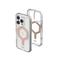 URBAN ARMOR GEAR Plyo MS Case compatibel met Apple iPhone 16 Pro case (Draadloos / Magnetisch opladen compatibel, Crash-proof Air-Soft hoeken, Opstaande rand) ijs (transparant) / roségoud