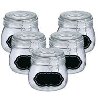 Weckpot/inmaakpot - 10x - 500 ml - glas - met beugelsluiting - incl. etiketten