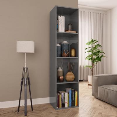 vidaXL Boekenkast/tv-meubel 36x30x143 cm spaanplaat hoogglans grijs