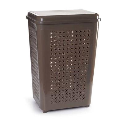 Grote Wasmand Met Deksel Van 50 Liter In Het Taupe - Wasmanden