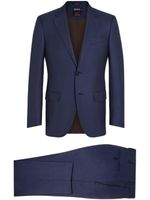 Zegna costume en cachemire Oasi à veste à simple boutonnage - Bleu