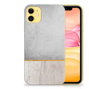 Apple iPhone 11 Bumper Hoesje Wood Concrete