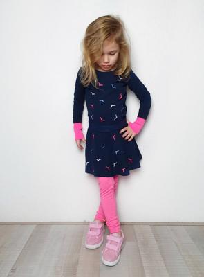 B.Nosy Meisjes jurk met AO borduurwerk 'V' - Space blauw