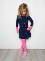 B.Nosy Meisjes jurk met AO borduurwerk 'V' - Space blauw