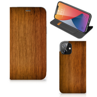 iPhone 12 | iPhone 12 Pro Book Wallet Case Donker Hout - thumbnail