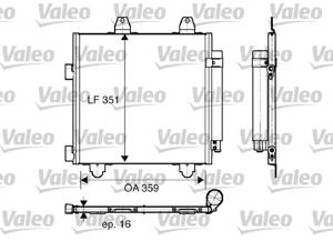 Condensor, airconditioning VALEO, u.a. für Citroën, Peugeot, Toyota