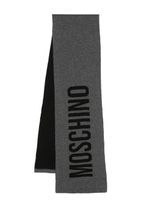 Moschino écharpe à logo en intarsia - Gris