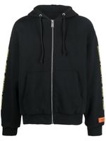 Heron Preston hoodie zippé à logo imprimé - Noir - thumbnail