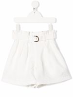 Brunello Cucinelli Kids bermuda en lin à taille ceinturée - Blanc - thumbnail