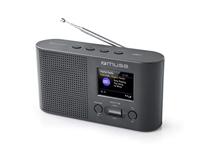 Muse M-112 DBT - DAB radio en wekkerradio met dubbel alarm (FM, DAB, DAB+, Bluetooth, AUX-ingang, hoofdtelefoonaansluiting), zwart