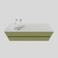 Badkamermeubel Solid Surface BWS Stockholm 150x46 cm Links Mat Groen (zonder kraangat) - thumbnail