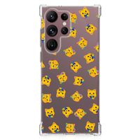 Doorzichtige Silicone Hoesje voor Samsung Galaxy S23 Ultra Katten Emojis