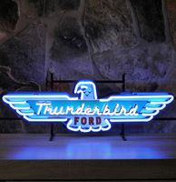 Ford Thunderbird Logo Neon Verlichting Met Achterplaat 88 x 28 cm - thumbnail