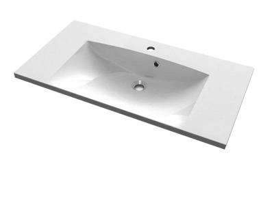 Sapho Maria mineraal marmer wastafel 90x46cm wit 1 kraangat Sapho Maria mineraal marmer wastafel 90x46cm wit 1 kraangat