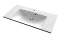 Sapho Maria mineraal marmer wastafel 90x46cm wit 1 kraangat