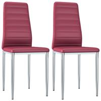 vidaXL Eetkamerstoelen 2 st kunstleer rood