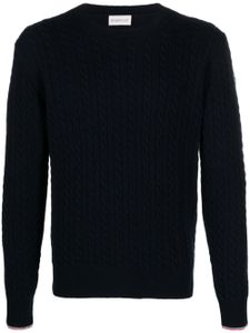 Moncler cable-knit virgin wool blend jumper - Bleu