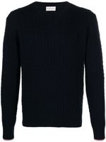 Moncler cable-knit virgin wool blend jumper - Bleu - thumbnail