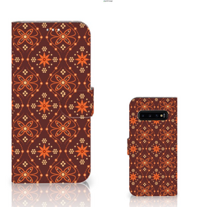 Samsung Galaxy S10 Plus Telefoon Hoesje Batik Brown