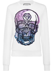 Philipp Plein sweat à ornements en cristal - Blanc