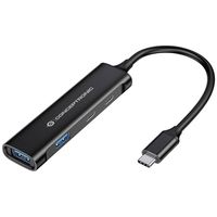 Conceptronic HUBBIES12B USB-C (USB 3.2 Gen 2) multiport hub 4 poorten Zwart