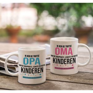 Trotse Opa en Oma mok van de grappigste en leukste kinderen - Cadeau Opa en Oma   -