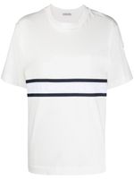 Moncler t-shirt en coton à bande logo - Blanc