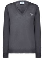 Prada pull en cachemire à col v - Gris