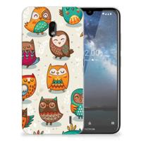 Nokia 2.2 TPU Hoesje Vrolijke Uilen