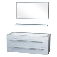 Differnz Force badkamermeubel 125cm 1 kraangat wit met spiegel en planchet