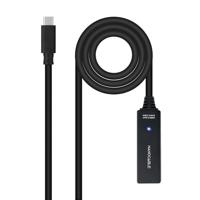 NANOCABLE 10.01.1311 verlengkabel USB 3.2 met versterker type C/M-C/H, 5 m, zwart
