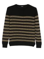 Balmain Kids logo-stripe jumper - Noir - thumbnail