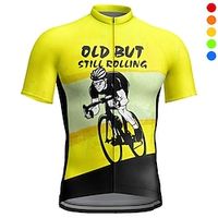 Voor heren Wielrenshirt Korte mouw Fietsen Shirt Kleding Bovenlichaam met 3 achterzakken Bergracen Wegwielrennen Ademend Sneldrogend Vochtregelerend Reflecterende strips Geel Roze Rood Grafisch Lightinthebox