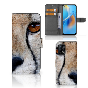 OPPO A74 4G Telefoonhoesje met Pasjes Cheetah