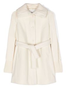 Eleventy Kids manteau à taille ceinturée - Blanc