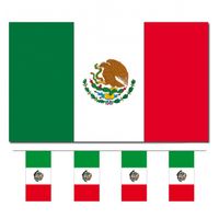 Bellatio Decorations - Vlaggen versiering set - Mexico - Vlag 90 x 150 cm en vlaggenlijn 4 meter