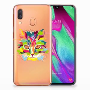 Samsung Galaxy A40 Telefoonhoesje met Naam Cat Color