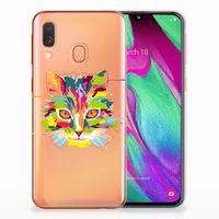 Samsung Galaxy A40 Telefoonhoesje met Naam Cat Color - thumbnail