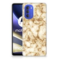 Motorola Moto G51 5G TPU Siliconen Hoesje Marmer Goud - thumbnail