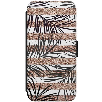 Samsung Galaxy S6 flipcase hoesje - Rose gold leaves