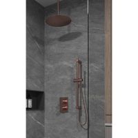 Regendouche set SaniClear Copper | Inbouw | Thermostaatkraan | Rond | Koper geborsteld