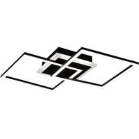 LED Plafondlamp - Plafondverlichting - Trion Venda - 25W - Warm Wit 3000K - Dimbaar - Vierkant - Mat Zwart - Aluminium