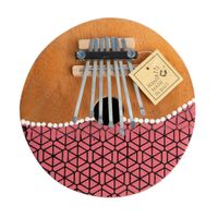 Karimba of Duimpiano van Kokosnoot - Roze Hexagons (ca. 14 x 8 cm) - thumbnail