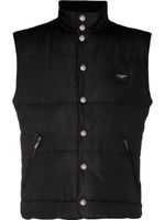 Dolce & Gabbana gilet matelassé à patch logo - Noir