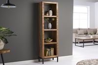 Stevige plank IRON CRAFT 176cm mangohouten boekenkast vier vakken industrieel design - 42375 - thumbnail