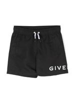 Givenchy Kids short de bain à logo imprimé - Noir - thumbnail