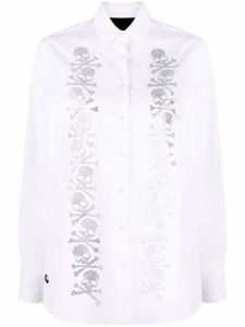 Philipp Plein chemise à tête de mort strassée - Blanc