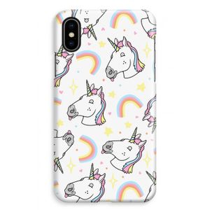 Rainbow Unicorn: iPhone XS Max Volledig Geprint Hoesje