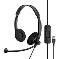 Sennheiser 9734329000 Impact SC 60 USB ML dubbelzijdige UC-headset met In-Line Call Control gecertificeerd voor Skype for Business, Wit en grijs