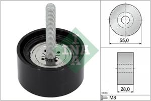 Geleide rol/omdraairol, Poly V-riem INA, Diameter (mm)55mm, u.a. für Opel